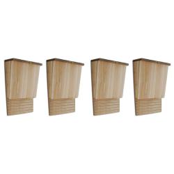 Maison pou chauve-souris 4 pcs 22 x 12 x 34 cm Bois