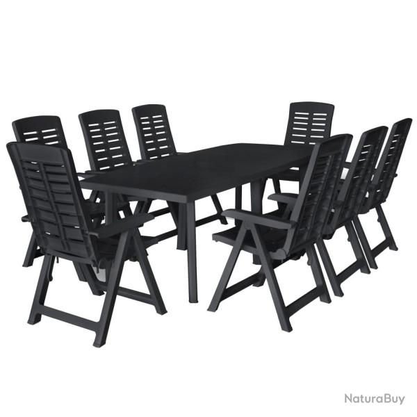 Ensemble � manger d'ext�rieur 9 pcs Plastique Anthracite