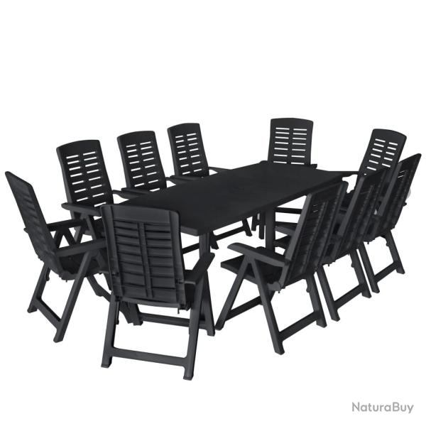 Ensemble � manger d'ext�rieur 11 pcs Plastique Anthracite