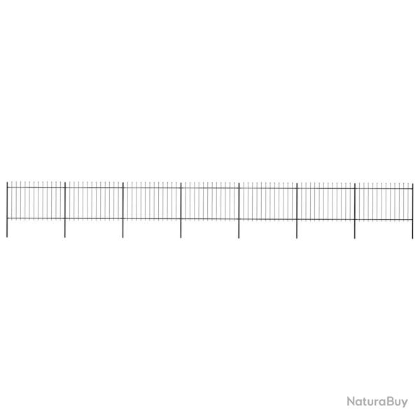 Cl�ture de avec dessus en forme de lance en acier 1248 x 120 cm Noir
