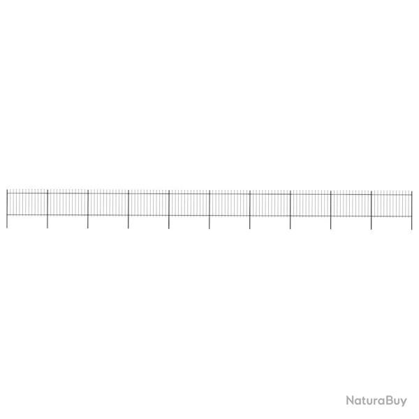 Cl�ture de avec dessus en forme de lance en acier 1781,5 x 120 cm Noir