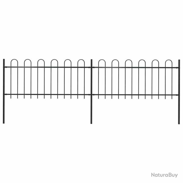 Cl�ture de avec arceau en acier 359 x 80 cm Noir