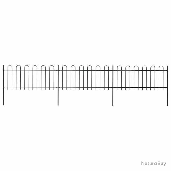 Cl�ture de avec arceau en acier 537 x 80 cm Noir