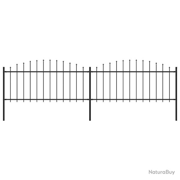 Cl�ture de � dessus en lance Acier (0,5-0,75)x3,4 m Noir