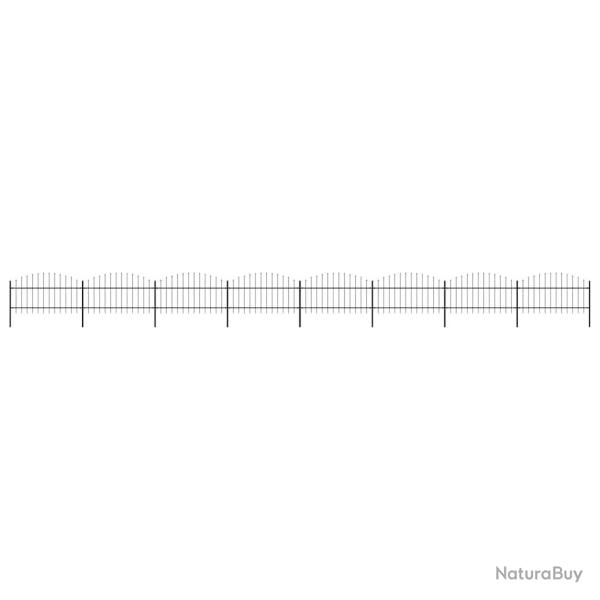 Cl�ture de  � dessus en lance Acier (1-1,25)x13,6 m Noir