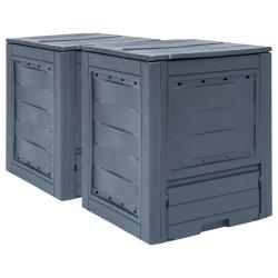 Composteurs de 2 pcs Gris 60x60x73 cm 520 L
