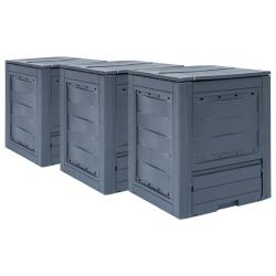 Composteurs de 3 pcs Gris 60x60x73 cm 780 L