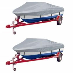 Housses de bateau 2 pcs Gris Longueur 427-488 cm Largeur 229 cm