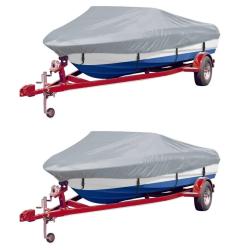 Housses de bateau 2 pcs Gris Longueur 519-580 cm Largeur 294 cm