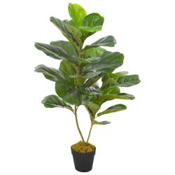 Plante artificielle avec pot Feuilles de figuier Vert 90 cm
