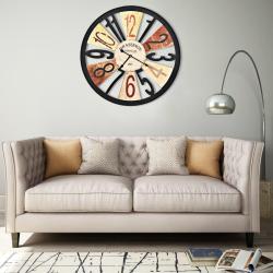 Horloge murale M&eacute;tal 60 cm Multicolore