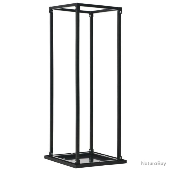 Portant de bois de chauffage avec base Noir 37x37x113 cm Acier