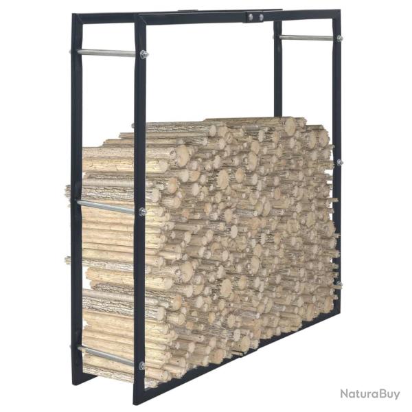 Portant de bois de chauffage Noir 100x25x100 cm Acier