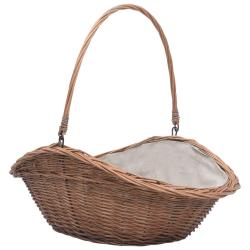 Panier &agrave; bois de chauffage avec poign&eacute;e 60x44x55 cm Saule
