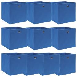 Bo&icirc;tes de rangement 10 pcs Bleu 32x32x32 cm Tissu