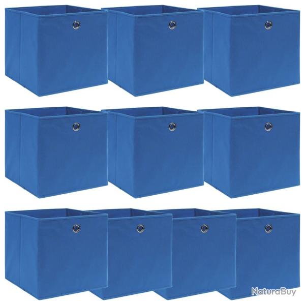 Bo�tes de rangement 10 pcs Bleu 32x32x32 cm Tissu