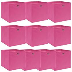 Bo&icirc;tes de rangement 10 pcs Rose 32x32x32 cm Tissu