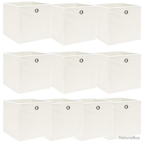Bo�tes de rangement 10 pcs Blanc 32x32x32 cm Tissu