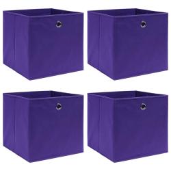 Bo&icirc;tes de rangement 4 pcs Violet 32x32x32 cm Tissu