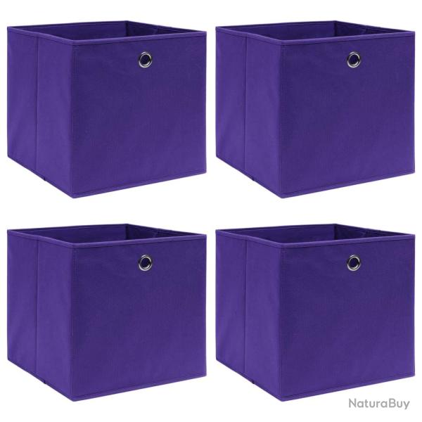 Bo�tes de rangement 4 pcs Violet 32x32x32 cm Tissu