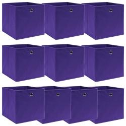 Bo&icirc;tes de rangement 10 pcs Violet 32x32x32 cm Tissu