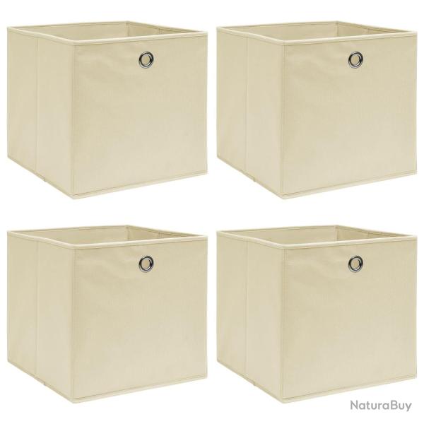 Bo�tes de rangement 4 pcs Cr�me 32x32x32 cm Tissu