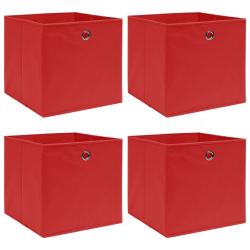 Bo&icirc;tes de rangement 4 pcs Rouge 32x32x32 cm Tissu