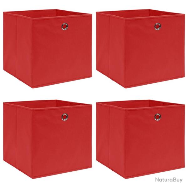 Bo�tes de rangement 4 pcs Rouge 32x32x32 cm Tissu