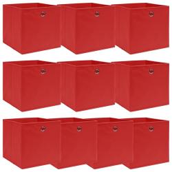 Bo&icirc;tes de rangement 10 pcs Rouge 32x32x32 cm Tissu