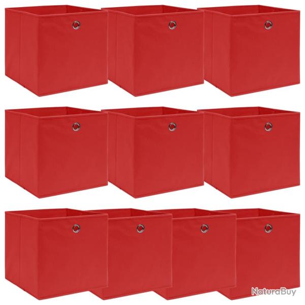 Bo�tes de rangement 10 pcs Rouge 32x32x32 cm Tissu