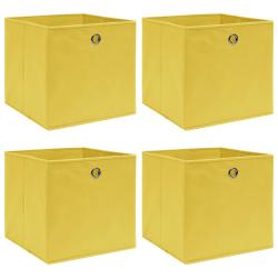 Bo&icirc;tes de rangement 4 pcs Jaune 32x32x32 cm Tissu