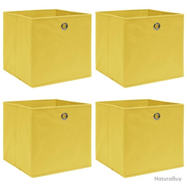 Bo�tes de rangement 4 pcs Jaune 32x32x32 cm Tissu