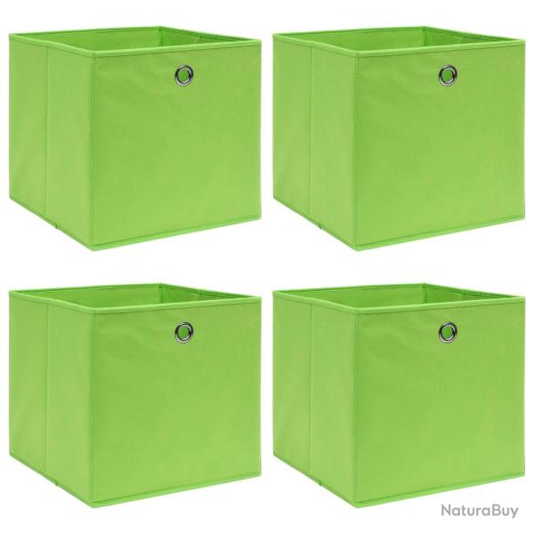 Bo�tes de rangement 4 pcs Vert 32x32x32 cm Tissu