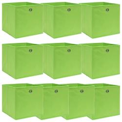 Bo&icirc;tes de rangement 10 pcs Vert 32x32x32 cm Tissu