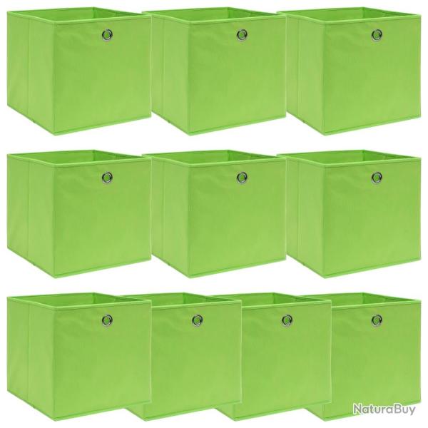 Bo�tes de rangement 10 pcs Vert 32x32x32 cm Tissu