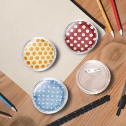 Kit de badges &agrave; bouton avec &eacute;pingles 100 sets Acrylique 58 mm