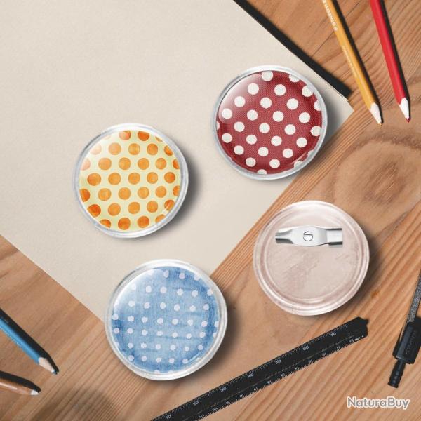Kit de badges � bouton avec �pingles 100 sets Acrylique 25 mm