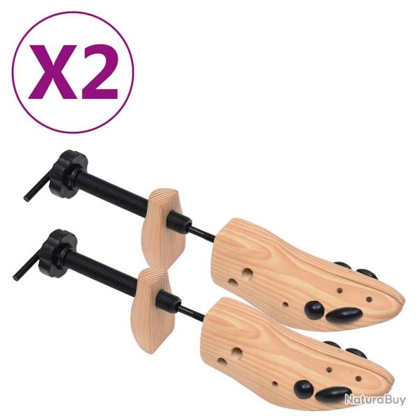 Embauchoirs 2 paires Pointure 36-40 Bois de pin massif