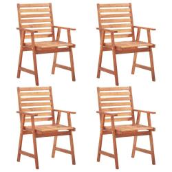 Chaises &agrave; manger d'ext&eacute;rieur lot de 4 Acacia massif
