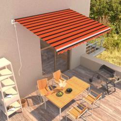Auvent r&eacute;tractable automatique 400x300 cm Orange et marron