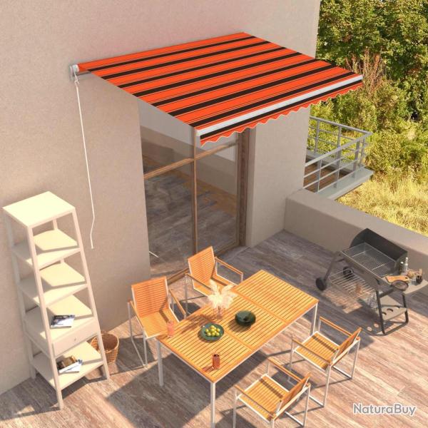 Auvent manuel r�tractable 350x250 cm Orange et marron