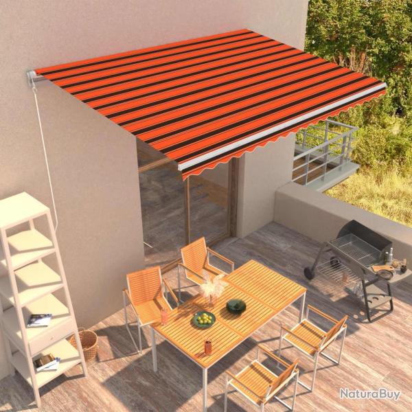 Auvent manuel r�tractable 450x300 cm Orange et marron