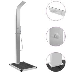 Douche d'ext&eacute;rieur avec receveur de douche WPC Acier inoxydable