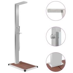 Douche d'ext&eacute;rieur avec receveur de douche WPC Acier inoxydable