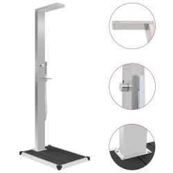 Douche d'ext&eacute;rieur avec receveur de douche WPC Acier inoxydable