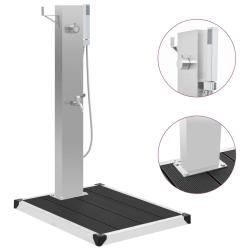 Douche d'ext&eacute;rieur avec receveur de douche WPC Acier inoxydable