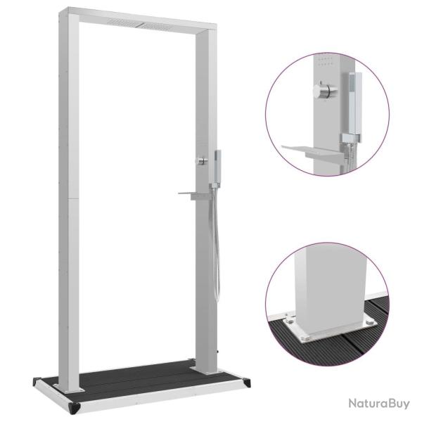 Douche d'ext�rieur avec receveur WPC Acier inoxydable