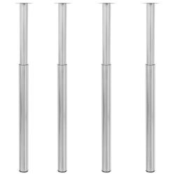 Pieds de table t&eacute;lescopiques 4 pcs Acier inoxydable 710 mm-1100 mm
