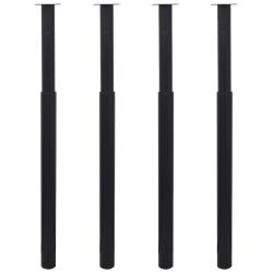 Pieds de table t&eacute;lescopiques 4 pcs Noir 710 mm - 1100 mm