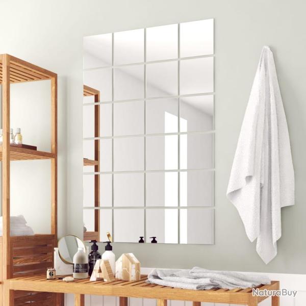 Carreaux de miroir 48 pcs Carr� Verre
